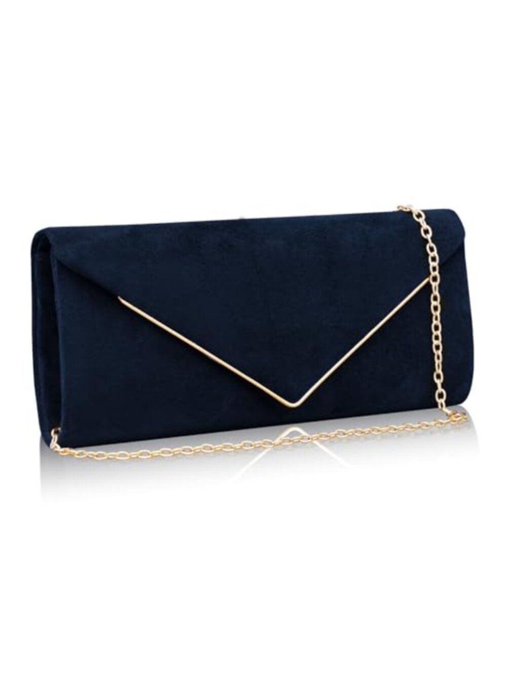 Suede Envelope Clutch Evening Bag Detachable Chain Women Formal Party Purse